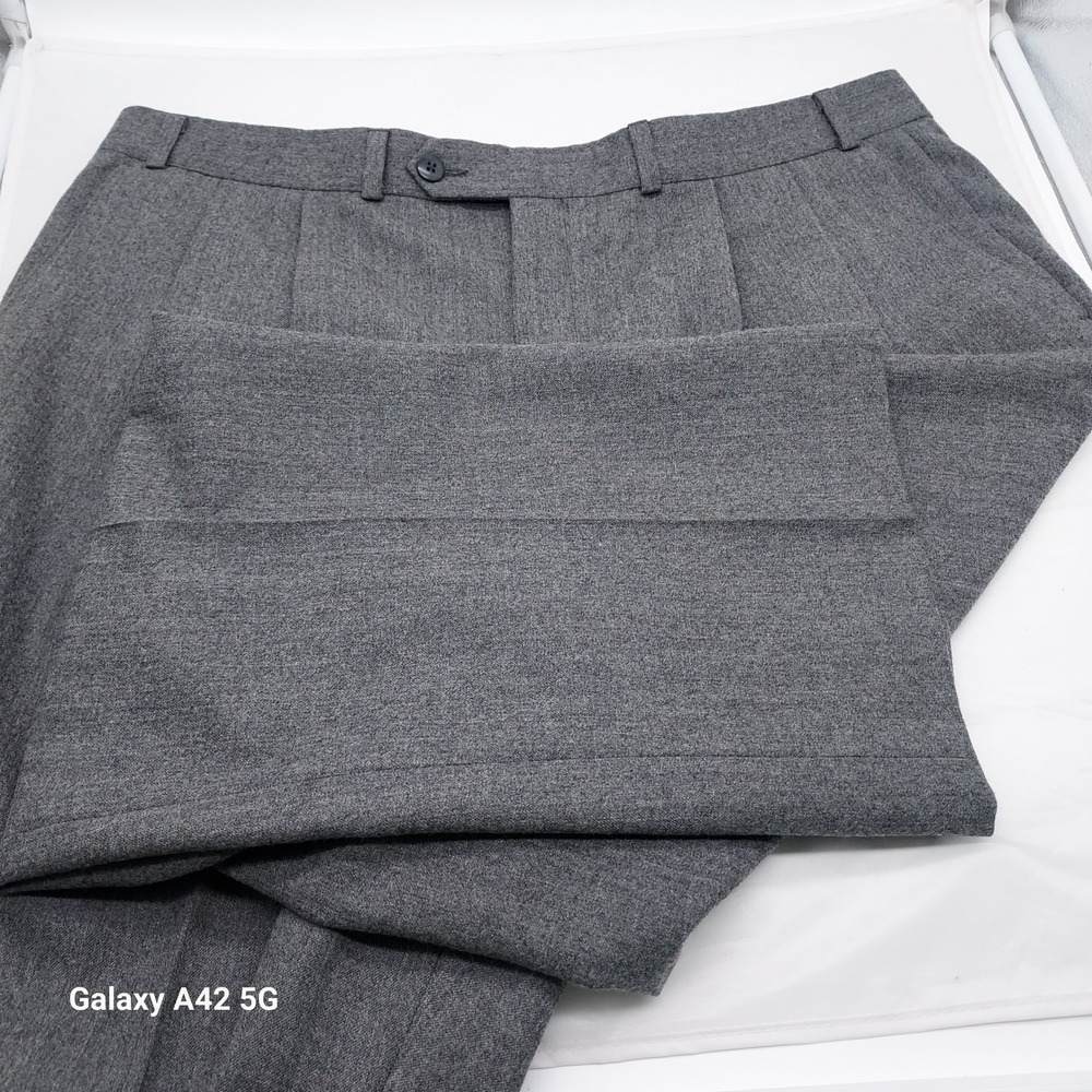 Lauren Ralph Lauren Mens Grey Pleated Wool Dress Pants Canada 39x29
